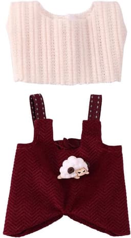 Poppenkledingset, grappige stijlvolle schapen overall-outfitset, leuke praktische accessoires voor poppendisplay — thumbnail 1