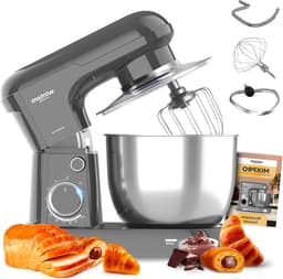 Planeetmixer - Keukenmachine - Bakken en mengen - Stille werking - 5 liter kom - Grijs — thumbnail 1