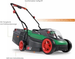 Accu Grasmaaier - Elektrische Grasmaaier - Klein Gazon Onderhoud - Borstelloze Motor - 32cm Snijbreedte — thumbnail 4