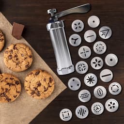 Koekjesmaker Machine - Bakgereedschap Set - Zelf Koekjes Maken - 20 Verwisselbare Schijven - 22 x 20 x 5 cm — thumbnail 1