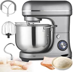 Keukenmixer - Deegmachine - Bakken Maken - Grote 10L Kom - 8 Snelheden - Zilver — thumbnail 1