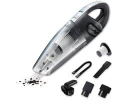 Maca Kruimeldief - Handstofzuiger - Auto Stofzuiger - 5 opzetstukken - 120W - Kruimelzuiger Snoerloos - Nat en Droog – Zwart