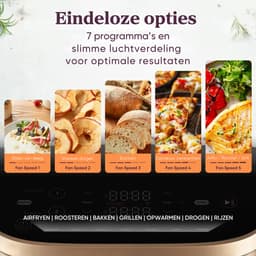 Cosori XXL Airfryer Turbo Tower - 10.8 liter inhoud - 2 manden apart in te stellen - 7 programma's - met 100 stuks bakpapier — thumbnail 5