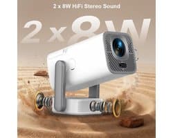Beamer Android 13 - 750 ANSI Lumen - Full HD 1920 x 1080 Resolutie - LED Projector - Voor Thuisbioscoop En Presentaties