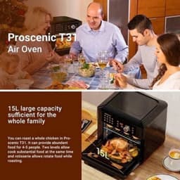 Airfryer oven - Hetelucht Friteuse - Air Fryer - 15L - Grote Inhoud - 12-in-1 - 1700W - App Bediening - 360° Luchtcirculatie - Touch Screen - Turbo Functie — thumbnail 5