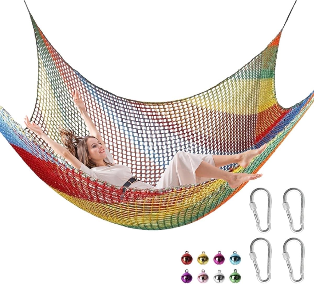 Klimnet, kinderen, speeltuin net met opbergzakken, polyester — afbeelding 1
