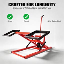 Hydraulische Grasmaaierheftruck Rood - 226,8 Kg Draagvermogen - 44,45-61 Cm Hefhoogte - Q235 Koolstofstaal - Voor Onderhoud En Reparatie — thumbnail 3