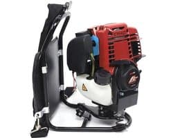 Benzine Grastrimmer - Grasmaaier - Bosmaaier - Kantenmaaier - Tuingereedschap - 35.4CC - 4-Takt 1KW, 4500-8500RPM – Rugzakmodel in Zwart/Rood