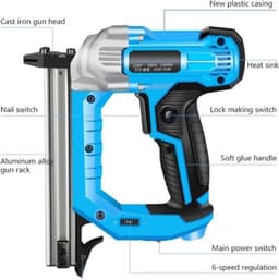 Elektrisch schiethamer - 2300W spijkerpistool - 6 snelheden - Voor houtbewerking en beton — thumbnail 2