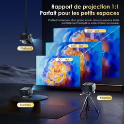 Draagbare Beamer 1080p 4K - LCD Display - 10000:1 Contrast - HDMI Bluetooth Wi-Fi - Mini Projector Thuisbioscoop — thumbnail 2