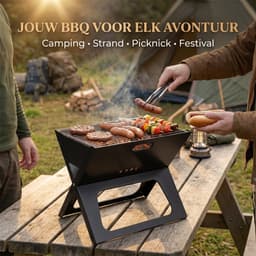 Barbecue - Opvouwbare Houtskool BBQ - Draagbaar en Compact - Camping Barbecue voor Tuin en Picknick — thumbnail 3