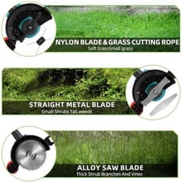 Handmaaier - Grasmaaier - Grastrimmer - Grasschaar - Grasmachine - 3000W - 6-Inch - Elektrische/Accu - Grastrimmer met 90° Verstelbare Kop – Tuingereedschap voor Precisiewerk - 21V/18V Compatibel - Inclusief 2x Accu — thumbnail 2