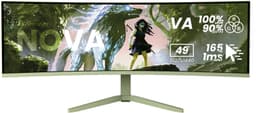Arozzi Nova 49" v2 Gaming Monitor - Curved - DQHD VA - 165Hz - USB-C - Bosgroen — thumbnail 1
