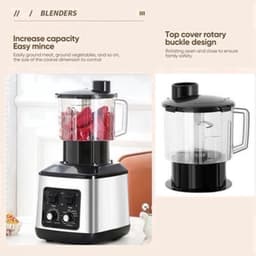 Multifunctionele Keukenmachine – Blender – Food Processor – Sapmaker – IJscrusher – Grote Inhoud 3L+1,5L+0,5L – Krachtige 9500W Motor – Stille Frequentie Technologie — thumbnail 1