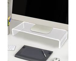 FloraGrace Monitorstandaard - Ergonomische Verhoging Met Toetsenbordruimte - Voor Thuis En Kantoor - Acryl - 53 x 19 x 9 Cm - Transparant