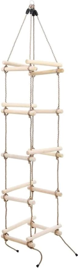 Ladder 200 cm van grenenhout, klimladder voor tuin, speeltoren, 5 sporten klimtouw voor kinderen jaar, weerbestendig, belastbaar tot 50 kg — thumbnail 5