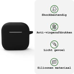Case - Geschikt voor Apple AirPods 5 - Siliconen Hoes met Clip - Silicone Hoesje Cover - Zwart — thumbnail 3