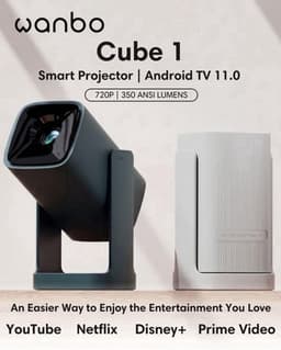 Beamer En Mini Projector - Enige Uitvoering - 8W Bluetooth Speaker - LED - Wit - Voor Thuisbioscoop — thumbnail 3