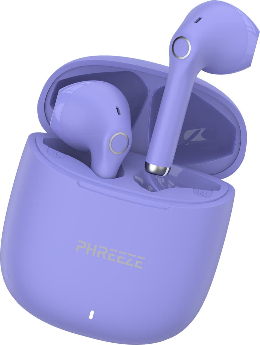Phreeze Draadloze Oordopjes - Bluetooth Oordoppen - True Wireless EarBuds - Draadloos - 2e Generatie - Paars — afbeelding 1