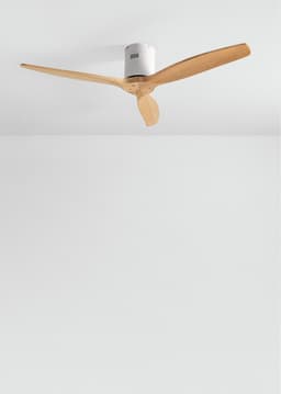 CREATE - Plafondventilator 40W silent 100% hout (Ø132cm) (ruimtes 10m²-25m²) - Wit / Licht hout - Geen licht - Afstandsbediening - WIND CALM NATURAL WOOD — thumbnail 1