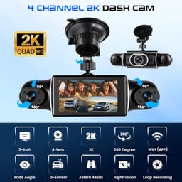 Mini-dashcam met 4 lenzen en 2K-resolutie voor voertuigen — thumbnail 5
