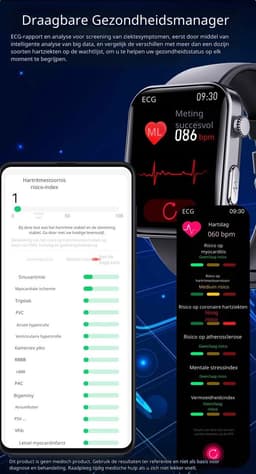DrPhone ChronaX2 Smartwatch – ECG, HRV, Lichaamssamenstelling, Bloeddruk & Zuurstof – 2.1” HD IPS Display – 52+ Sportmodi – Bluetooth Bellen – Audiobediening – SOS Noodfunctie – IP67 Waterdicht - Zwart — thumbnail 3