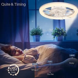 Stille Plafondventilator 50 cm met Verlichting en Afstandsbediening – Omkeerbaar en Energiezuinig — thumbnail 3