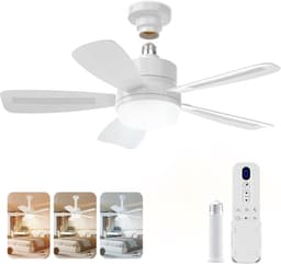 Dimbare Plafondventilator met Verlichting en Afstandsbediening voor Slaapkamer en Woonkamer — thumbnail 2