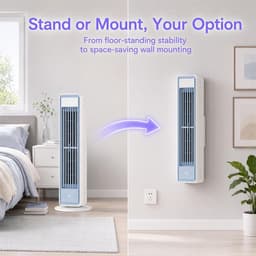 Bladloze Torenventilator - Met Afstandsbediening - Torenventilator - Draagbare Mobiele Airco Cooler - Mobiele Airco - Torenventilator Ventilator staand - Bladloos - Draaibaar Ventilator - 5 Snelheden - 3600mah elektrische ventilator - Stil Compact — thumbnail 4