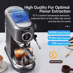 Espressomachine – Koffiemachine – Pistonmachine – Cappuccinomachine – Mini Koffiezetapparaat – 19 Bar Pompdruk – Afneembare 1,1L Watertank — thumbnail 5