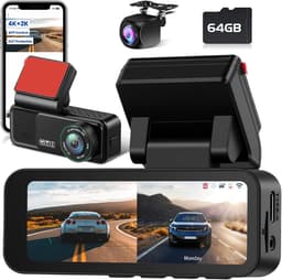 SnelShoppen - Dual Channel 4K Dashcam Auto met WiFi, GPS, ADAS, G Sensor, Nachtzicht en 64G Kaart - 24 Uur Parkeerbewaking — thumbnail 1