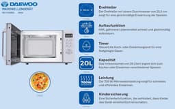 Magnetron - Oven - Snel opwarmen - 8 automatische programma's - 20 liter - Zilver — thumbnail 5