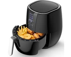 ITRONIQ Airfryer XXL 4,5 Liter - Heteluchtfriteuse 1500W - 7-in-1 Airfryer - Digitaal Touchscreen - 8 Programma's - Zwart