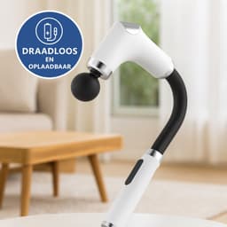 Nexxt Massage Gun Deep Rolling Massager met 4 Opzetstukken - Draadloos - Usb-c Oplaadbaar - Timer 15 Minuten - Wit — thumbnail 2
