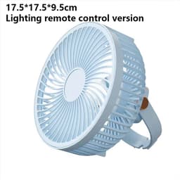 Draagbare oplaadbare bureauventilator met ledverlichting en haken – ventilator met 1200 mAh-accu voor tenten en reizen — thumbnail 2