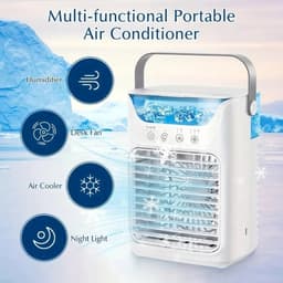 Archi Mini Aircooler - Draagbare USB Luchtkoeler - Met Verneveling - 650 ml Watertank - 3 Ventilatorstanden - Met LED Verlichting — thumbnail 2