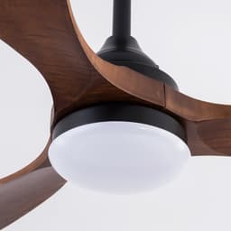 MODENUIT Plafondventilator – 132 cm – Met Verlichting en Afstandsbediening – Hout en Metaal – Zwart — thumbnail 3