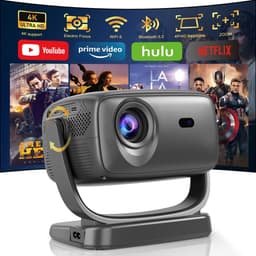 SnelShoppen - Beamer 4K Thuisbioscoop Projector met Elektrische Focus, 180° Draaien, 26.000 Lux, Wifi 6, Bluetooth, Native 1080p, Trapeziumcorrectie v — thumbnail 5