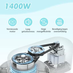 SnelShoppen - Keukenmachine 6,2 L Staande Mixer 1400W - Deegmixer met Planetaire Mengtechniek, Menghaak, Deeghaak, Garde - Wit, Perfect voor Keuken, B — thumbnail 5