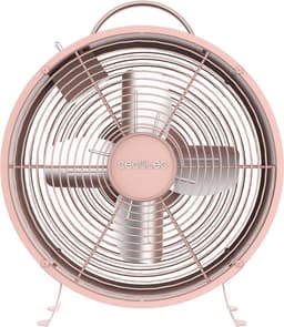 Tafelventilator 20,3 cm Retro met 2 Snelheden – 25W – Stabiele Basis – Roze — thumbnail 1