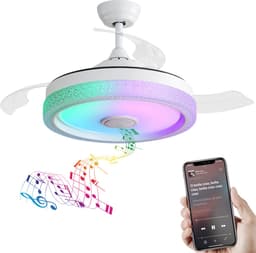 FloraGrace Ventilator – 42 Inch Met 32W Led Verlichting En RGB – 106,6 cm – PC – Wit – Met Afstandsbediening En Zomer Winterstand — thumbnail 3
