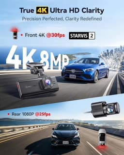 SnelShoppen - 4K Dual Dash Cam, STARVIS 2 IMX678, 8 MP, 5 GHz WiFi, GPS, Stembediening, WDR, HDR Nachtzicht, 24U Parkeerstand, Geen SD-kaart — thumbnail 5