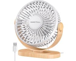 Solvix tafel ventilator geluidloos - Mini Tafelventilator - Plastic - Stil en Lichtgewicht - 3 Snelheden - Voor Thuis, Kantoor en Buiten