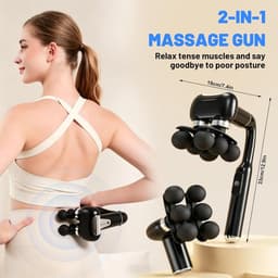 Massagepistool - Innovatief ontwerp - 6 intensiteitsniveaus - 4 opzetstukken - Voor iedereen — thumbnail 4