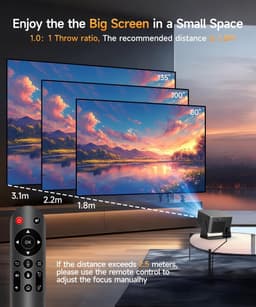 Mini Beamer 4K – Native 1080p – 600 ANSI Lumen – Autofocus – WiFi 6 & Bluetooth 5.4 – 180° Draaibaar — thumbnail 3