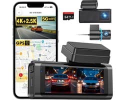 Lìon® Dashcam - Loop-Opname - Autocamera met Parkeermodus - Zwart - Zwart - 4cm x 9cm x 6cm