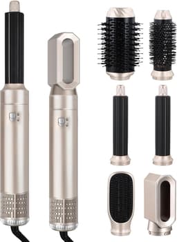 6-in-1 krultang, haarstyler, 6-in-1 haarstyler, krultang, warme lucht curler, 1000 W haarstyler, warme luchtborstel, warme luchtborstel met 6 reserves, voor het gladmaken van haar, drogen — thumbnail 1