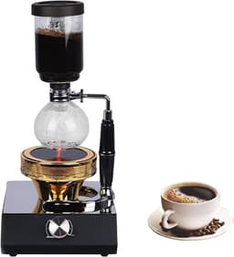Sifon Koffiezetapparaat - Vacuüm Koffiezetter - Zelf Koffie Zetten - Thermostatische Regeling - 400W - Zilver — thumbnail 1