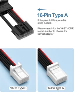 Dashcam Stroomadapter - Adapter Auto Camera - Veilige Rit - 16 Pin Type A - 30 cm Kabel - Zwart — thumbnail 4