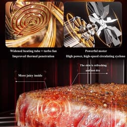 Airfryer Broodroosteroven - Heteluchtoven Multifunctioneel - Gerechten Bereiden - Dubbellaags Ontwerp - 28 x 31 x 34 cm - Roestvrij staal — thumbnail 5